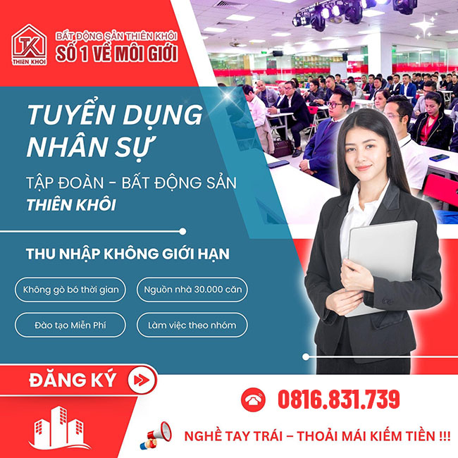 Banner tuyển dụng môi giới bất động sản tại Thiên Khôi